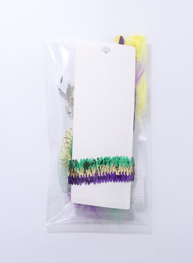 ووي عصابات رأس ماردي غرا من Woeoe، بألوان البنفسجي والأصفر والأخضر، مزينة بريش صناعي، مناسبة للكرنفالات، وقبعات تنكرية، وأقنعة حفلات، وإكسسوارات شعر لحفلات الكوكتيل، وأزياء الحفلات الصاخبة، وإكسسوارات شعر للنساء - Image 4