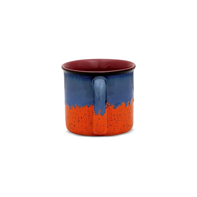 Caffeine Ceramic Stoneware Handmade Orange Blue Studio Maggie Mug Set of 2 - Image 3