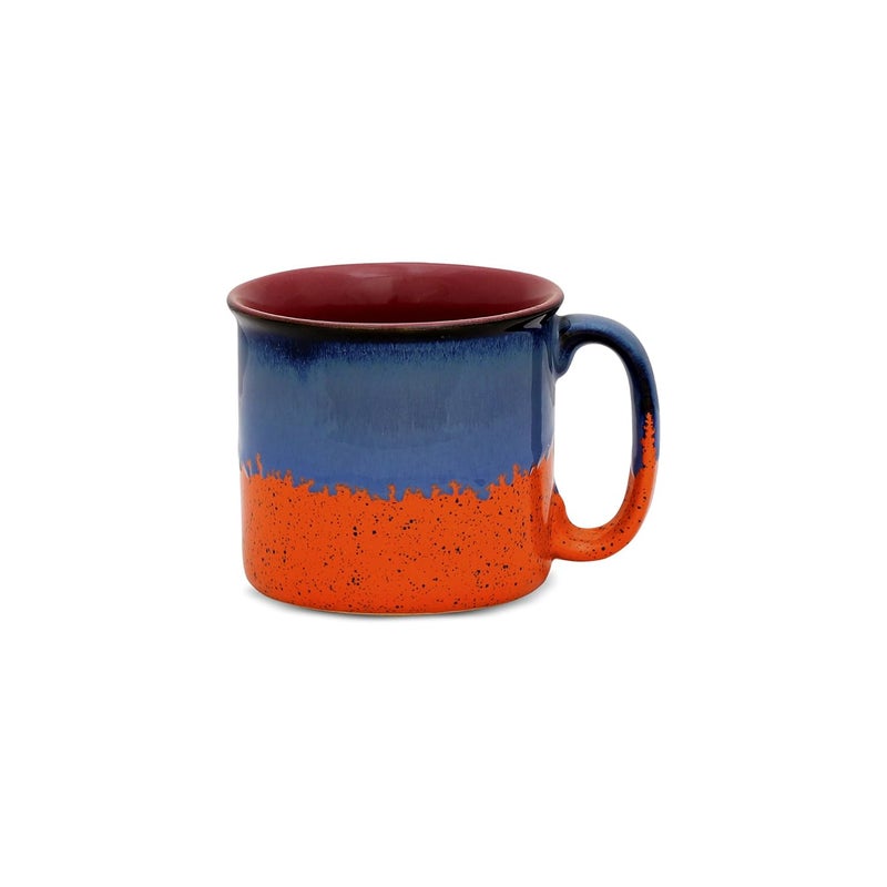 Caffeine Ceramic Stoneware Handmade Orange Blue Studio Maggie Mug Set of 2 - Image 5