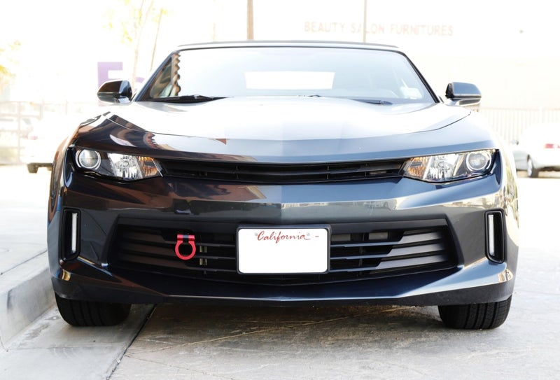 iJDMTOY Red Track Racing Style Tow Hook Ring Compatible With 2016-up Gen6 Chevy Camaro (Pre-LCI), Made of Lightweight Aluminum - Image 3