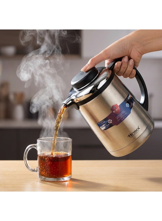 Homex Stainless Steel Tea Coffee Vacuum Flask Thermos 1.3L, Double Wall Insulation Hot Cold Water/Tea/Coffee Flask BPA-Free Leak-Proof for Home Office Outdoor - Image 2