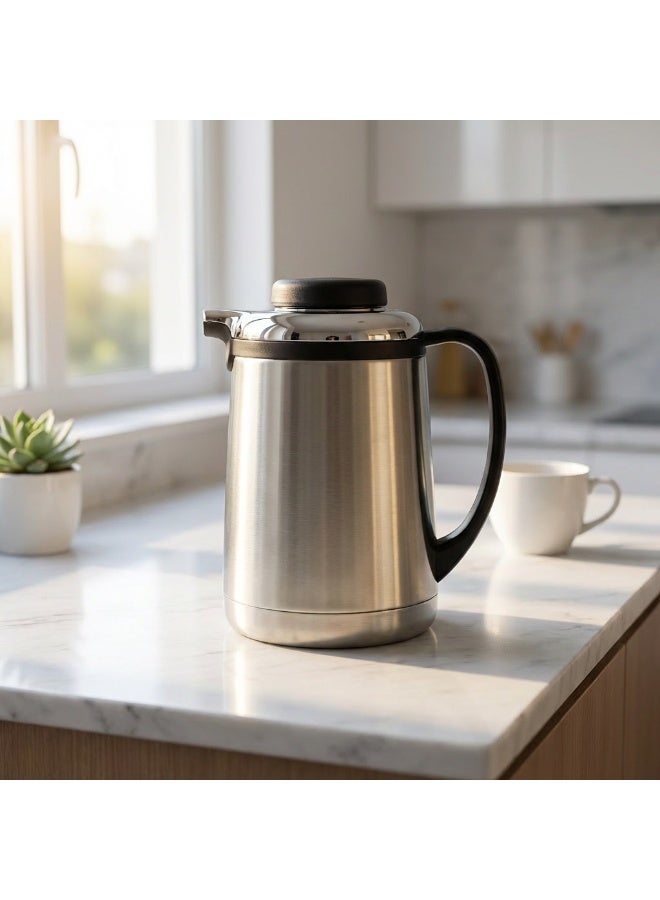 Homex Stainless Steel Tea Coffee Vacuum Flask Thermos 1.3L, Double Wall Insulation Hot Cold Water/Tea/Coffee Flask BPA-Free Leak-Proof for Home Office Outdoor - Image 1