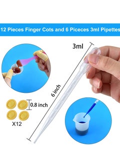 Y&D 36 Pcs Silicone Resin Measuring Cups Tool Kit- 100ml Cups, Mixing 3ml Plastic Transfer Pipettes, Finger Cots, Sticks and Mat for Making Handmade Craft  - Image 5