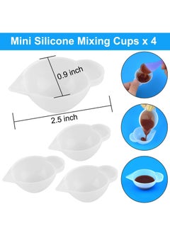 Y&D 36 Pcs Silicone Resin Measuring Cups Tool Kit- 100ml Cups, Mixing 3ml Plastic Transfer Pipettes, Finger Cots, Sticks and Mat for Making Handmade Craft  - Image 4