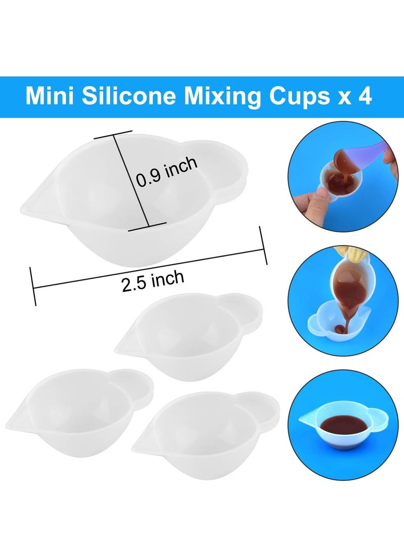 Y&D 36 Pcs Silicone Resin Measuring Cups Tool Kit- 100ml Cups, Mixing 3ml Plastic Transfer Pipettes, Finger Cots, Sticks and Mat for Making Handmade Craft - Image 4