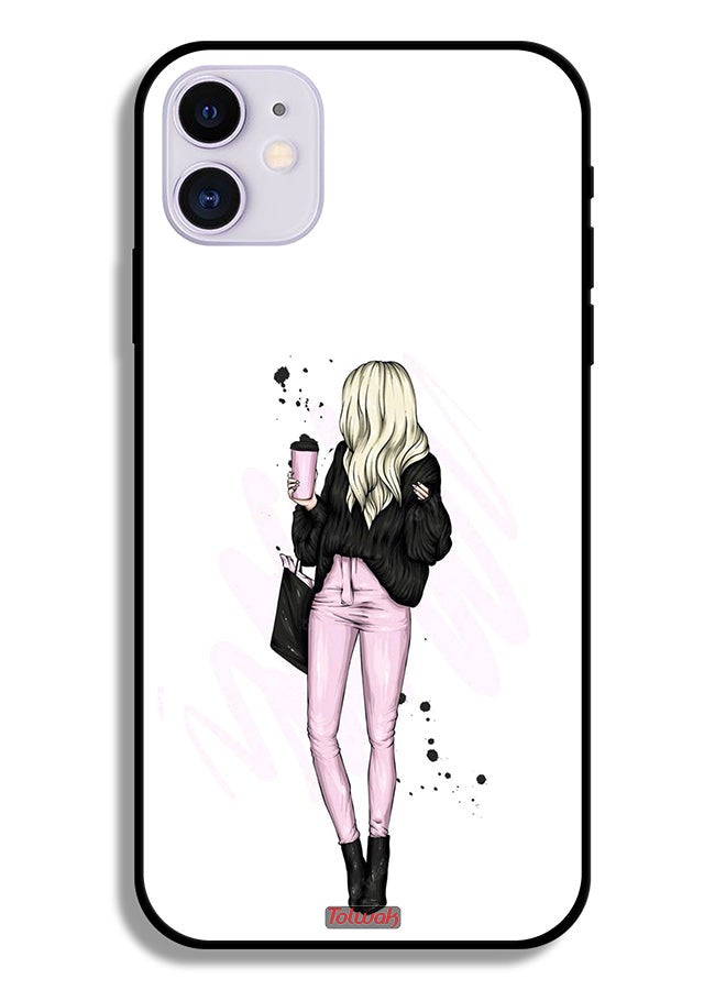 Tolwak Apple iPhone 12 mini Protective Case Girl Holding Coffee Cup Art - Image 2