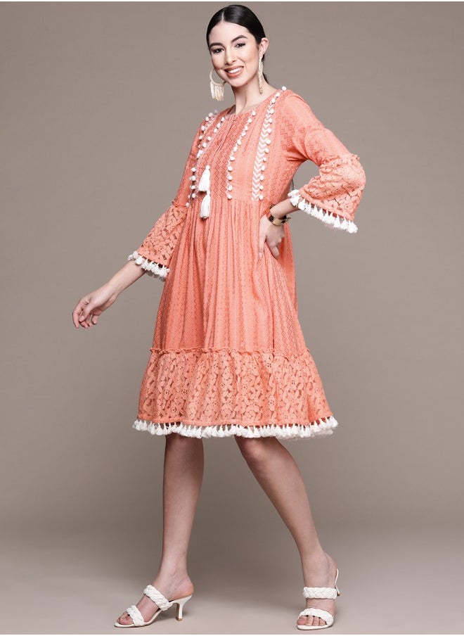 ISHIN Lace Tassel Dress  - Image 3