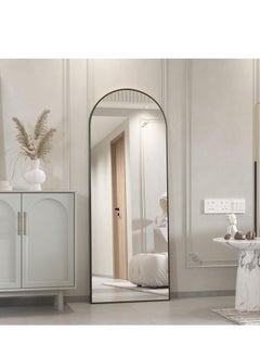 POWER Arched Full Length Mirror 165cm-50cm, Floor Standing Mirror, Unique Vertical Mirror, Metal Frame Mirror, for Living Room, Bedroom, Entrance, and Bathroom(Black）  - Image 1
