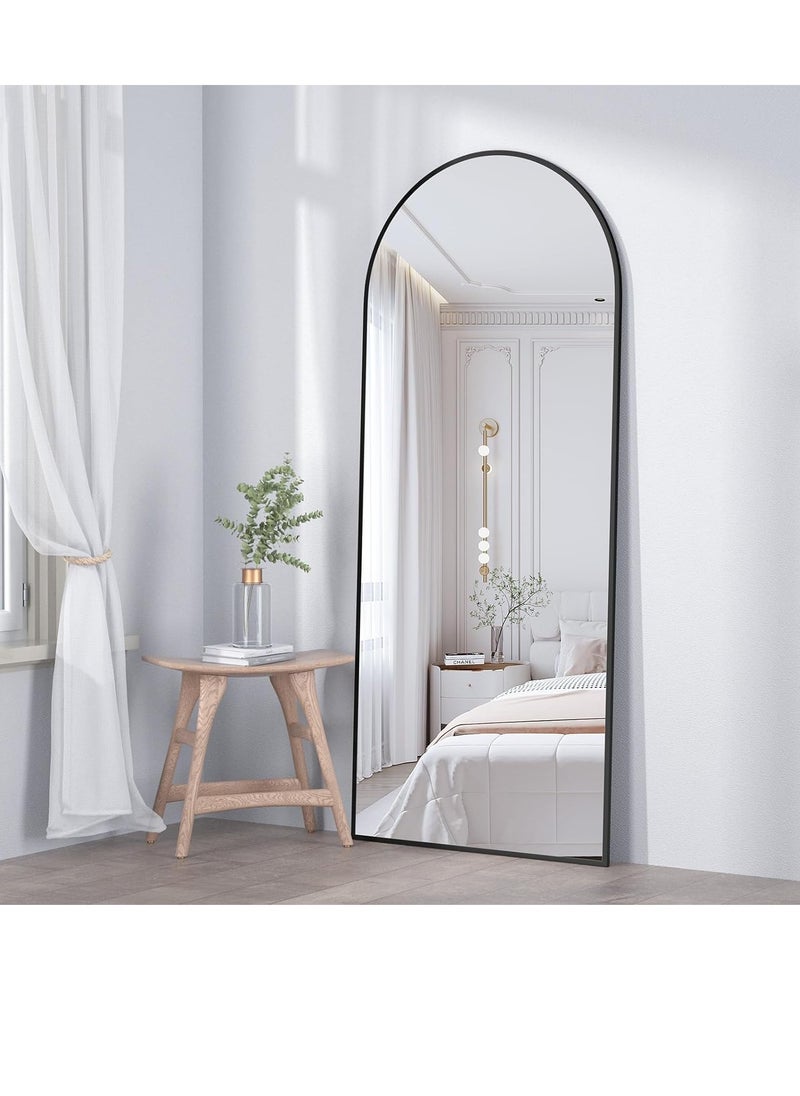 POWER Arched Full Length Mirror 165cm-50cm, Floor Standing Mirror, Unique Vertical Mirror, Metal Frame Mirror, for Living Room, Bedroom, Entrance, and Bathroom(Black）  - Image 2