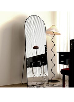 POWER Arched Full Length Mirror 165cm-50cm, Floor Standing Mirror, Unique Vertical Mirror, Metal Frame Mirror, for Living Room, Bedroom, Entrance, and Bathroom(Black）  - Image 4