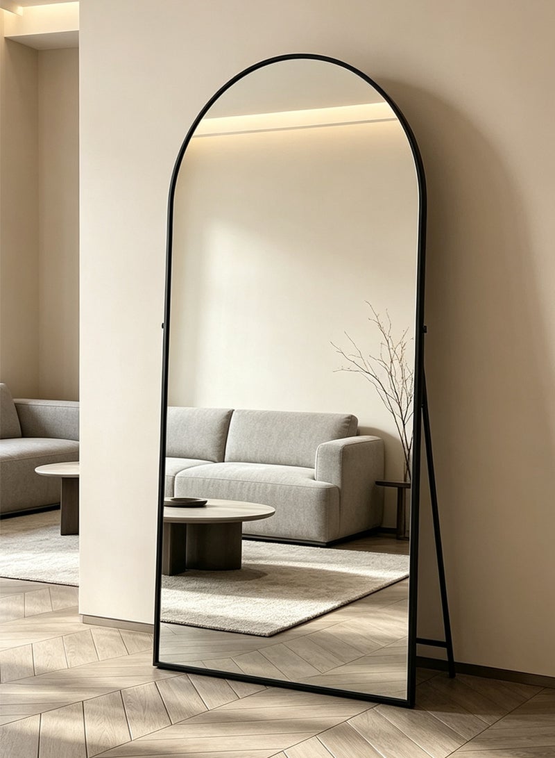 باور مرآة كبيرة وأنيقة بطول كامل، 165×50 سم، بإطار معدني، مزودة بدعامة ظهر، بتصميم فاخر وأنيق، مناسبة لغرفة النوم وغرفة الملابس وديكور غرفة المعيشة - Image 1