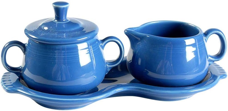 ® Sugar & Cream Tray Set – Durable Ceramic, Lead-Free, Dishwasher/Microwave/Oven Safe – Made in USA Dinnerware - Lapis