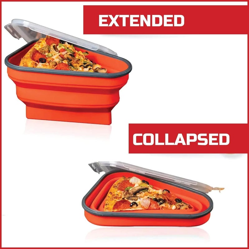 MAPPLE CREATION Pizza Storage Container Perfect Expandable Pizza Pan with Silicone Clip and Pizza Cutter and Five Microwaveable Trays SpaceSaving BPAFree Microwave and Dishwasher Safe - Image 3