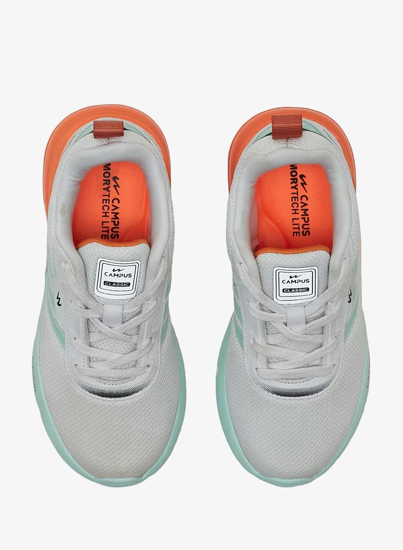 CAMPUS Wht/S.Grn Kids White Low-Top Sneakers - Vibrant Color Splash Shoes with Airy Comfort and Trendy Design  | Best Price UAE