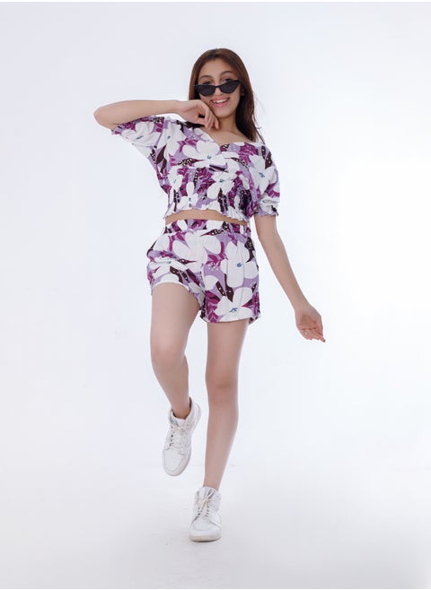 1/2 sleeve and shorts set for girls