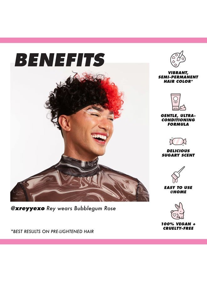 Lime Crime (Bubblegum Rose) - Lime Crime Unicorn Hair Semi-Permanent Hair Dye Bubblegum Rose (Warm Rose) Fantasy Hair Colour, 198mls - Image 3