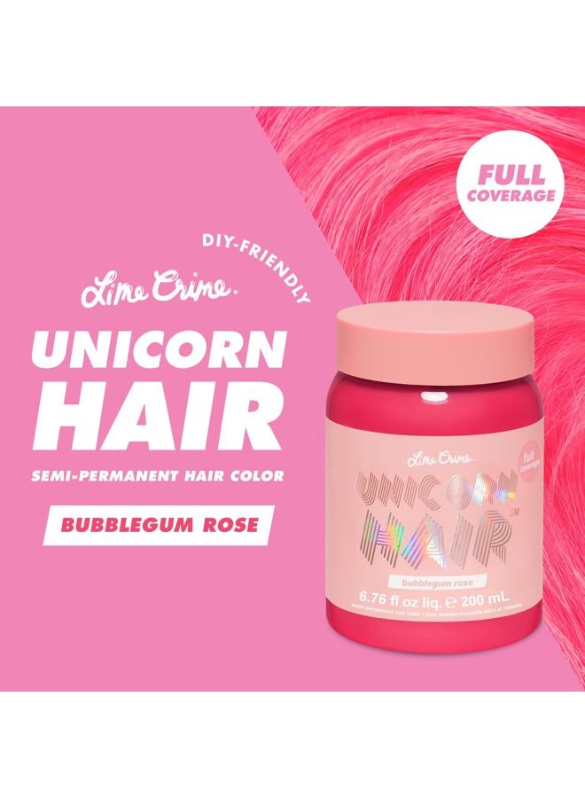 Lime Crime (Bubblegum Rose) - Lime Crime Unicorn Hair Semi-Permanent Hair Dye Bubblegum Rose (Warm Rose) Fantasy Hair Colour, 198mls - Image 2