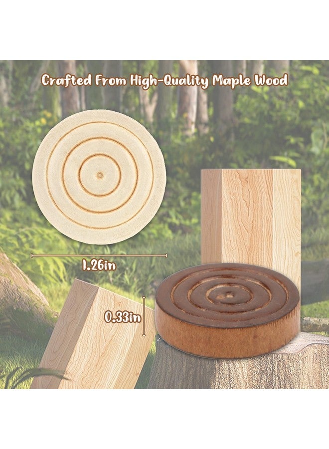 QuadPro Wooden Checkers Pieces Only, 24 Wood Checkers Pieces with Storage Bag, Premium Wood Pieces for Backgammon, Ideal for Replacement or Spare Pieces (1.26”Diameter -Brown&Burlywood) - Image 2