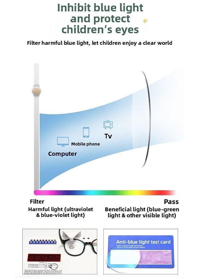 CIKJUK Kids Blue Light Glasses for Boys Girls Round Frame Children Eye Glasses for Reading Gaming Computer Anti Radiation Eyeglasses Students Blue Light Blocking Eyeglass Anti Eye Strain Kid Eyewear Age 3-12 Blue - Image 2