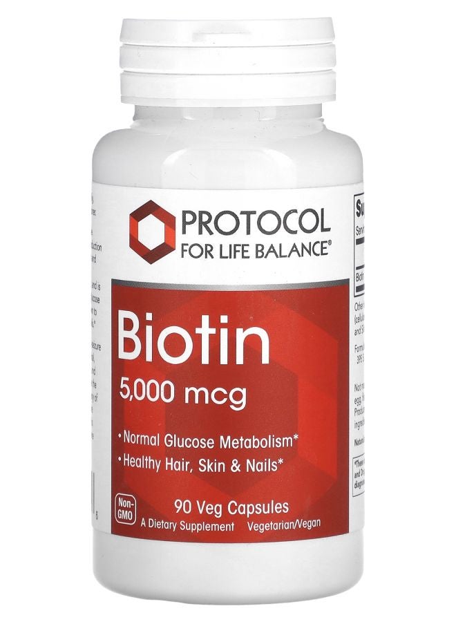 Biotin 5000 mcg 90 Veg Capsules