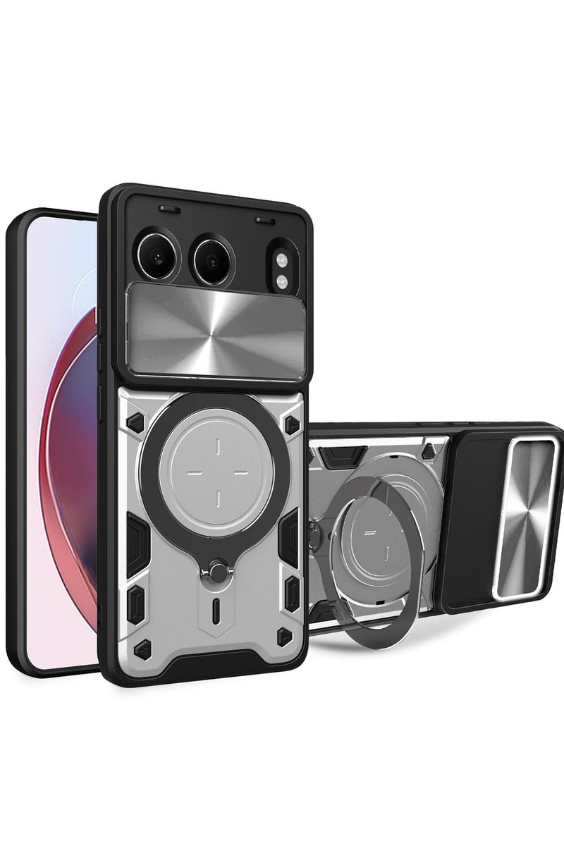 عام غطاء ون بلس نورد CE4 لايت - مقاوم عالي الجودة للصدمات، مزيج PC وTPU السيليكوني مع حلقة حامل معدنية مغناطيسية وغطاء للكاميرا.