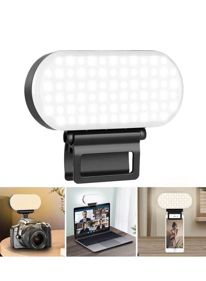 Excefore Video Light, LED Camera Light Computer Video Conference Light, Portable Selfie Light High Power 3000mAh Rechargeable/CRI 95+/3 Lights Modes/3 Bases for Phone, iPhone, Zoom, Picture, Makeup (with Clip)  - Image 1
