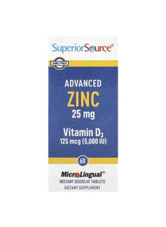 Superior Source Superior Source, Advanced Zinc, Vitamin D3, 60 MicroLingual® Instant Dissolve Tablets  - Image 1