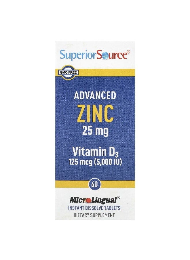 Superior Source - Superior Source, Advanced Zinc, Vitamin D3, 60 MicroLingual® Instant Dissolve Tablets - Image 1
