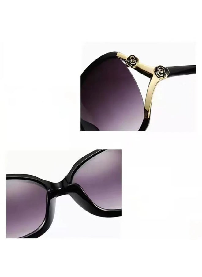 Generic - New Vintage Woman Camellias Oval Shape Sunglasses Fashion Brand Designer Sun Glasses Trendy Street Shoot Shades Gafas De Sol-Lenses Color:A2-Frame Color:As shown in the figu - Image 1
