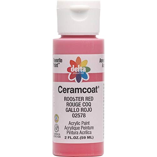 Delta Creative Ceramcoat Acrylic Paint in Assorted Colors (2 oz), 2578, Rooster Red - Image 1