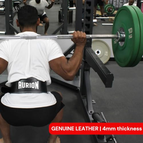 Aurion Gym Belt For Weight Lifting Super Black Deadlift Belt, Powerlifting & Strength Training With Double Pronged Buckle, 4mm Thickness EVA Padded Lifting Belt For Men And Women (S/M) - Image 4