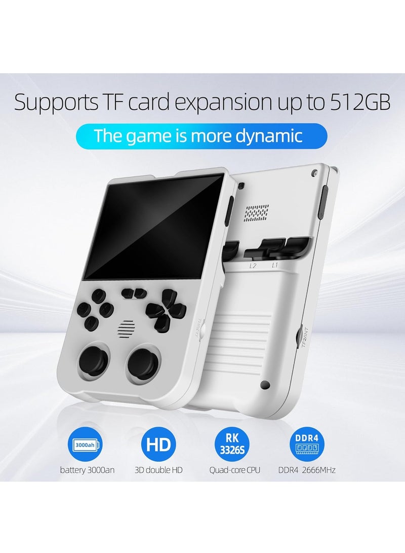 XU10 Retro Handheld Game Consoles, 3.5 inch IPS Screen, XU10 with a 64G Card Pre-Loaded 8000 Games, Support 20+ Kinds of Games Formats, with 3000 mAh Battery Life 6-8 Hours (White)  - Image 3