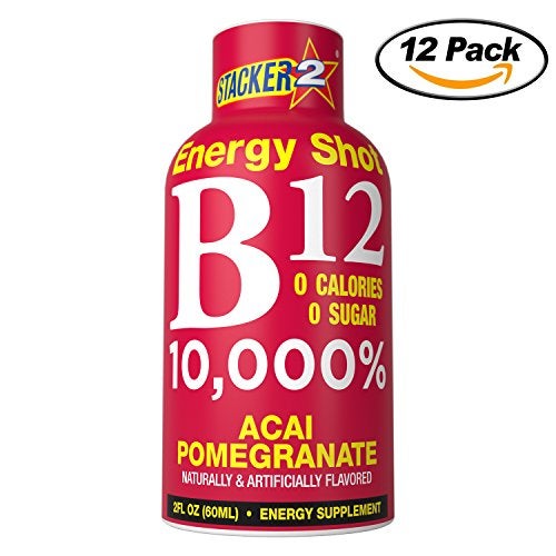 Stacker 2 B12 No Calorie Zero Sugar Energy & Vitamin Shots 2 Fl. Oz. (Pack Of 12) Acai Pomegranate - Image 3