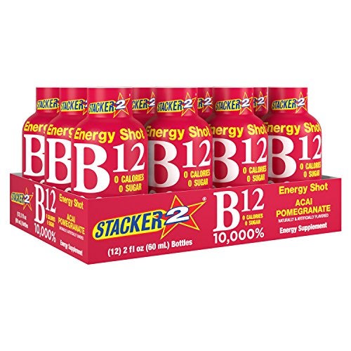 Stacker 2 B12 No Calorie Zero Sugar Energy & Vitamin Shots 2 Fl. Oz. (Pack Of 12) Acai Pomegranate - Image 1