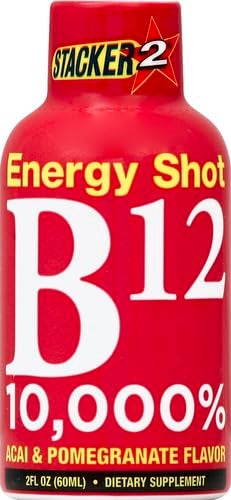 Stacker 2 B12 No Calorie Zero Sugar Energy & Vitamin Shots 2 Fl. Oz. (Pack Of 12) Acai Pomegranate - Image 4