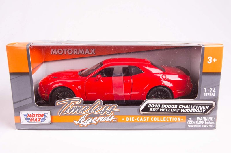 Motormax 2018 Dodge Challenger SRT Hellcat Widebody Red 1/24 Diecast Model 79350 - Image 2