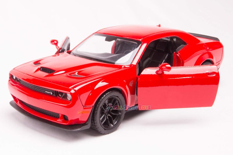 Motormax 2018 Dodge Challenger SRT Hellcat Widebody Red 1/24 Diecast Model 79350 - Image 4