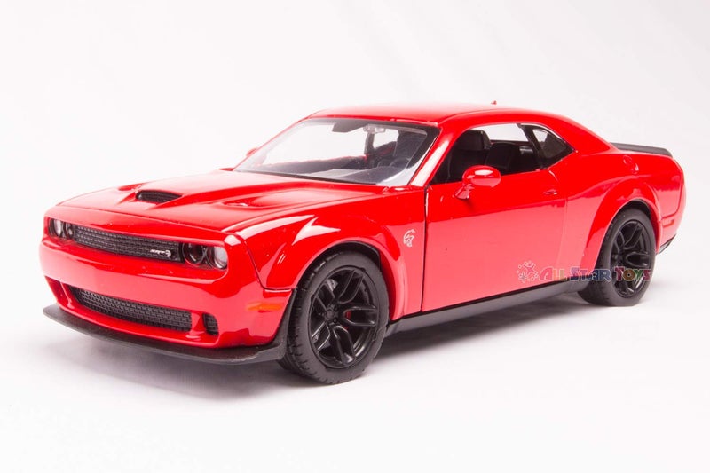 Motormax 2018 Dodge Challenger SRT Hellcat Widebody Red 1/24 Diecast Model 79350 - Image 3