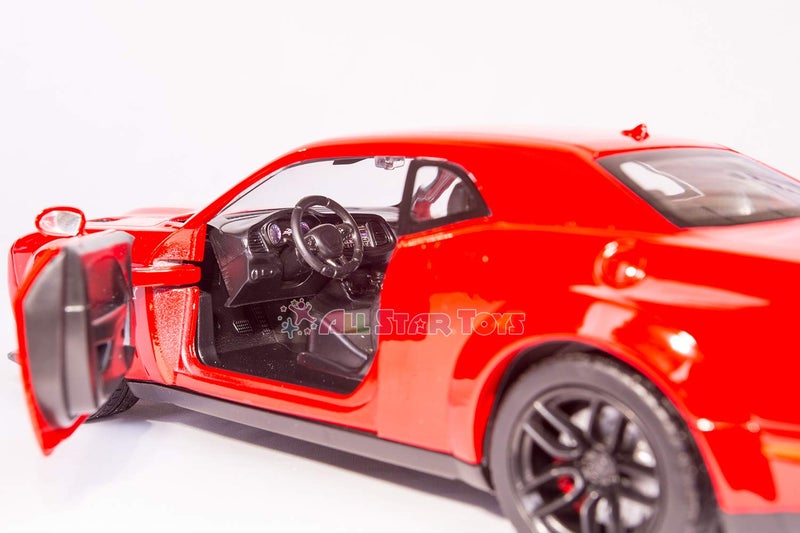 Motormax 2018 Dodge Challenger SRT Hellcat Widebody Red 1/24 Diecast Model 79350 - Image 5