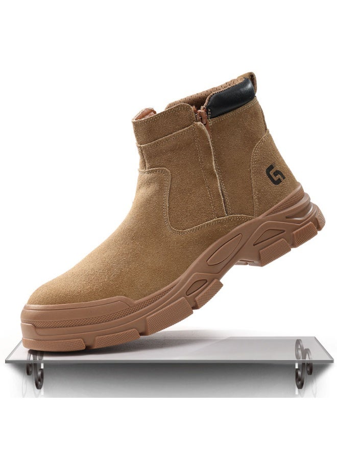 NIBEMINENT أحذية العمل للرجال المقاومة للاهتراء أحذية السلامة المضادة للكسر والمثقب أحذية العمل الرياضية المقاومة للماء أحذية العمل الواقية غير القابلة للتدمير - Image 1