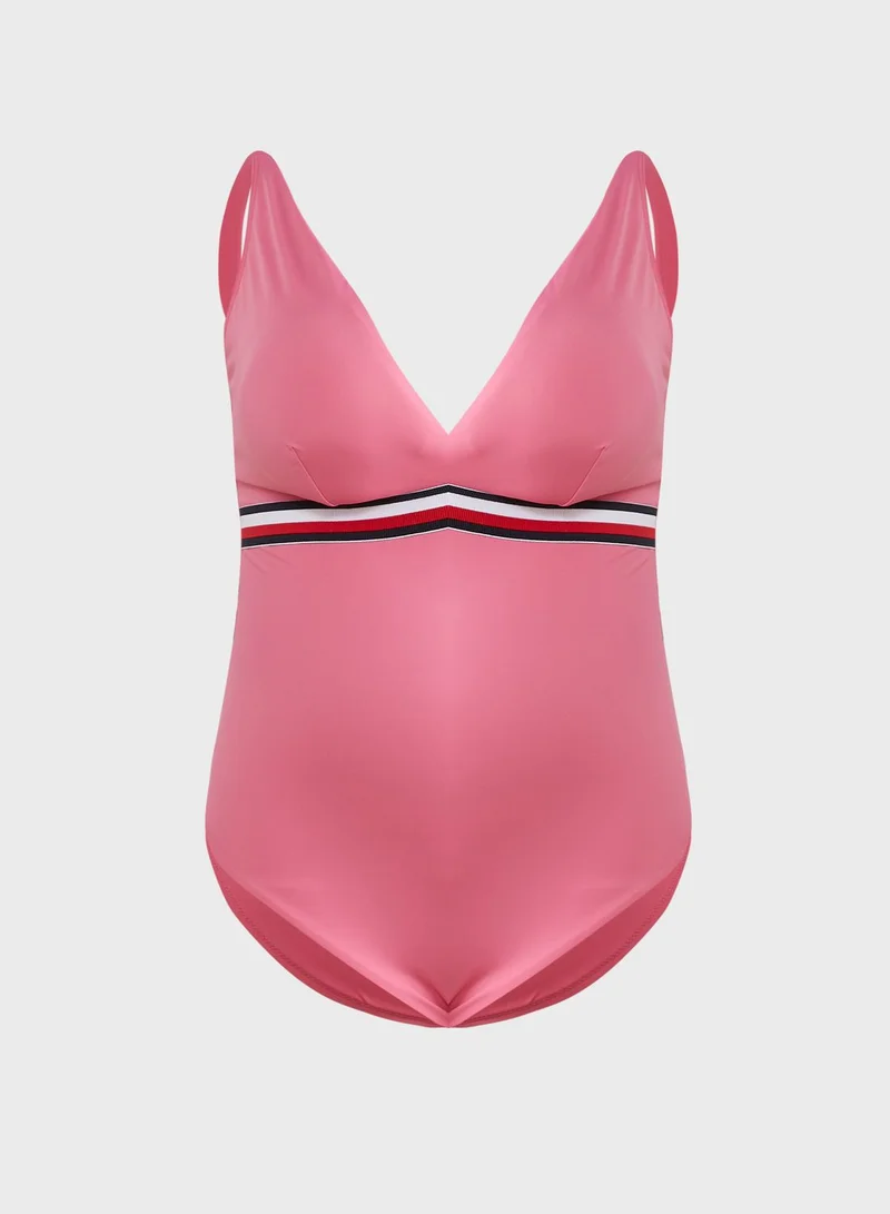 Tommy Hilfiger Plus Triangle One Piece Rp Curve