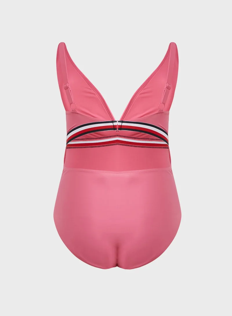 Tommy Hilfiger Plus Triangle One Piece Rp Curve