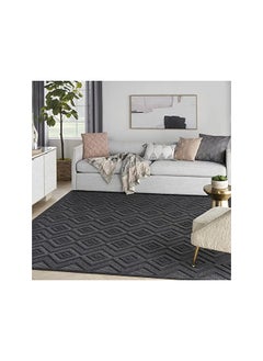 Nourison Versatile Indoor/Outdoor Charcoal/Black 7' x 10' Area Rug, Easy Cleaning, Non Shedding, Bed Room, Living Room, Dining Room, Deck, Backyard, Patio, High Traffic Area (7x10) - pzsku/ZFE5BECBF196807382D2BZ/45/_/1731077950/121d1556-3a6d-4cd8-85d0-e31481ad39f7