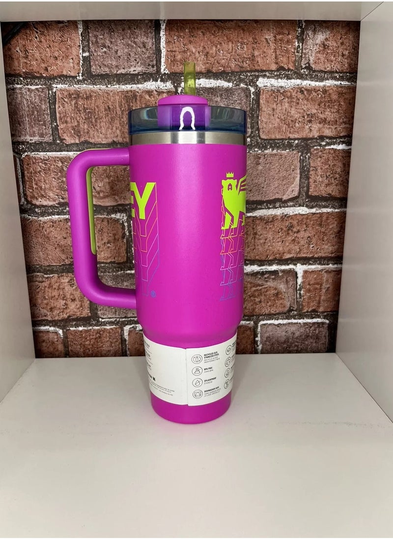 Stanley - Reverb 40oz Insulated Stainless Steel Travel Mug – Hot Magenta Double-Wall Tumbler with Spill-Proof Lid & Reusable Straw – Keeps Drinks Hot or Cold for Hours – Large Leak-Resistant Eco-Friendly Hydration Cup for Travel, Office, Gym & Daily Use - Image 1