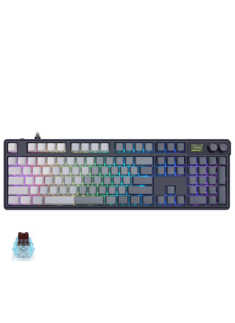 SKYLOONG GK104 RGB Gaming 8K Optical Keyboard - Glacier Brown Switch Hot Swappable - 8000Hz Polling Rate (English & Arabic)  - Image 1
