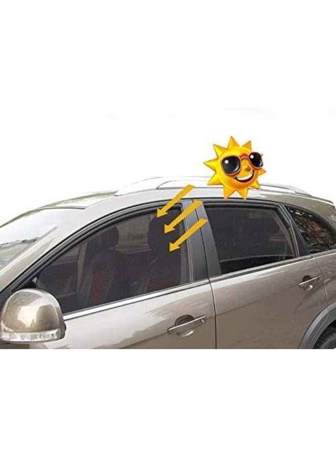 SHOWAY ستارة شمسية مغناطيسية للسيارة لحماية من الأشعة فوق البنفسجية وحاجب شمس جانبي شبكي صيفي (اللون: قوس أمامي) - Image 4