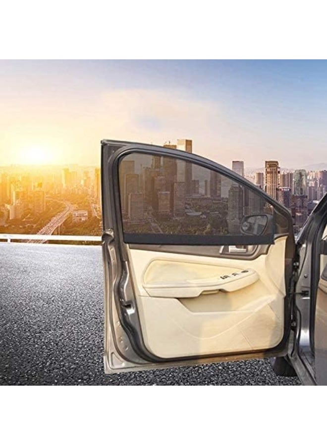 SHOWAY ستارة شمسية مغناطيسية للسيارة لحماية من الأشعة فوق البنفسجية وحاجب شمس جانبي شبكي صيفي (اللون: قوس أمامي) - Image 5