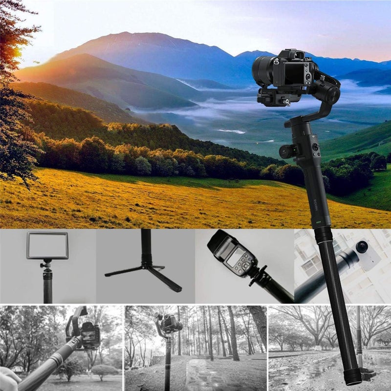 eWINNER 35cm Professional Stabilizer Extension rod Carbon Fiber Extension Pole Stick with 1/4'' 3/8" adapters Stabilizer Monopod for DJI Ronin-S Zhiyun Crane 2/3 Feiyu AK4000/ AK2000 Moza Air 2 - Image 3