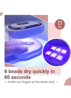 Excefore Mini UV Led Nail Lamp with 6 LED Beads Portable LED UV Nail Light for Healing Gel Nails USB Nail Dryer Suitable for Beginners Gel Lamp Nail Art Tools for Fingernail & Toenail  - Image 2