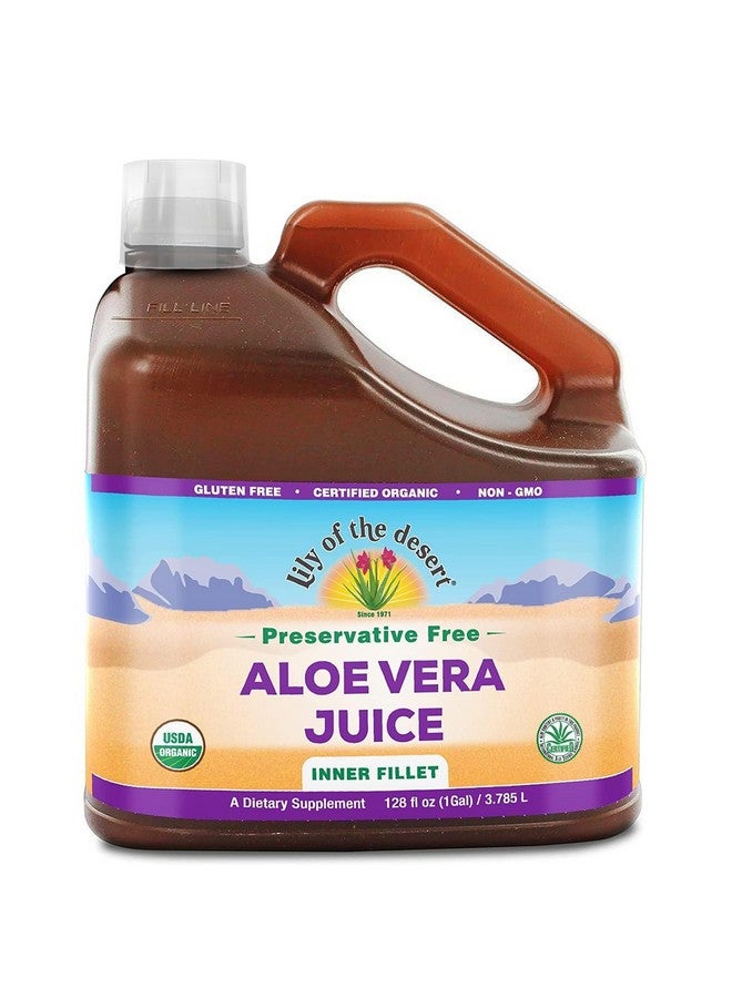 Lily Of the Desert Lily of the Desert Aloe Vera Juice - Organic, Preservative-Free Inner Fillet Aloe Vera Drink with Natural Digestive Enzymes for Gut Health, Stomach Relief, Wellness, Glowing Skin, 128 Fl Oz  - Image 1